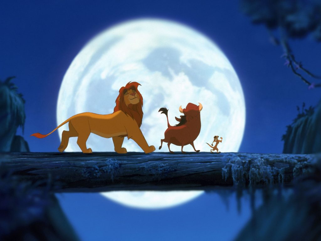 Simba, Timon and Pumbaa singing Hakuna Matata